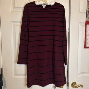 J.Jill Striped Long Sleeved Dress, Size S/Petite